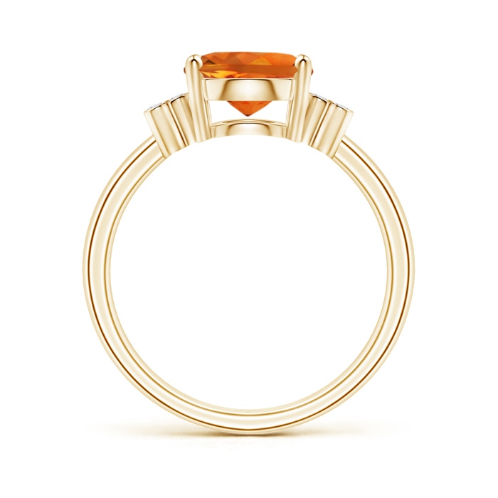 10x8mm AAAA Solitaire Oval Citrine Ring with Diamond Floral Accent in Yellow Gold side-1