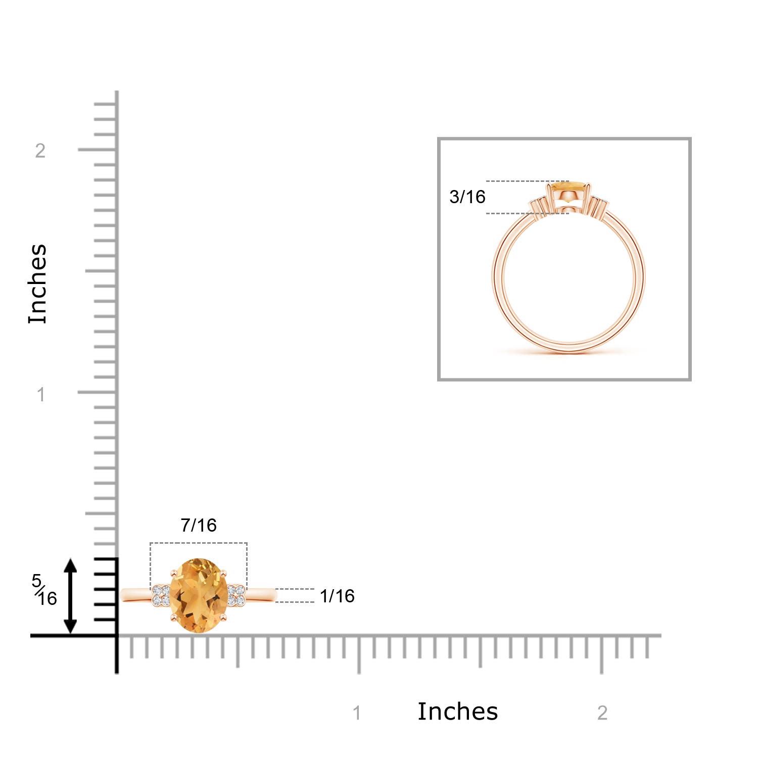 A - Citrine / 1.15 CT / 14 KT Rose Gold