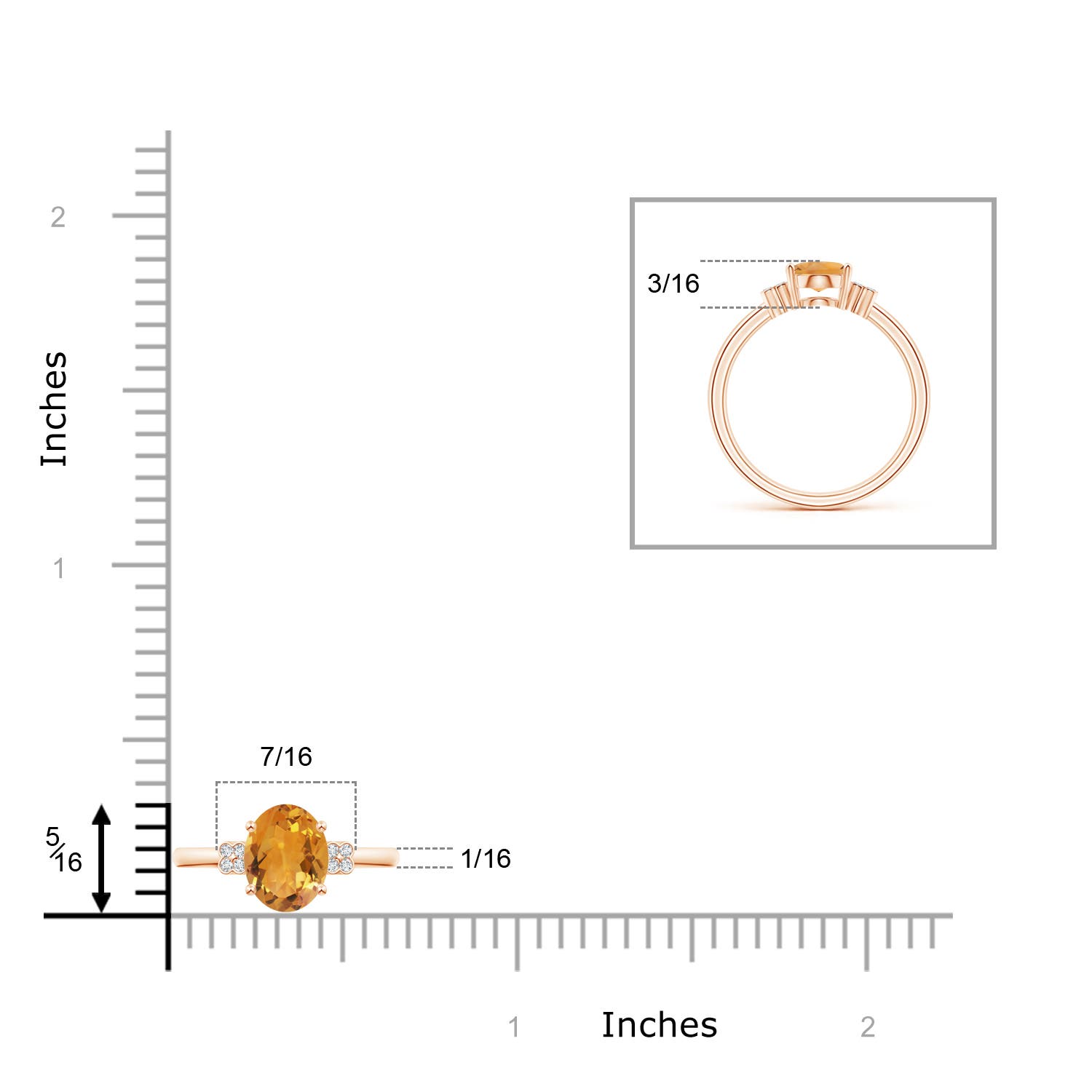 AA - Citrine / 1.15 CT / 14 KT Rose Gold