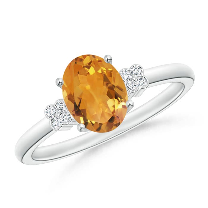 AA - Citrine / 1.15 CT / 14 KT White Gold