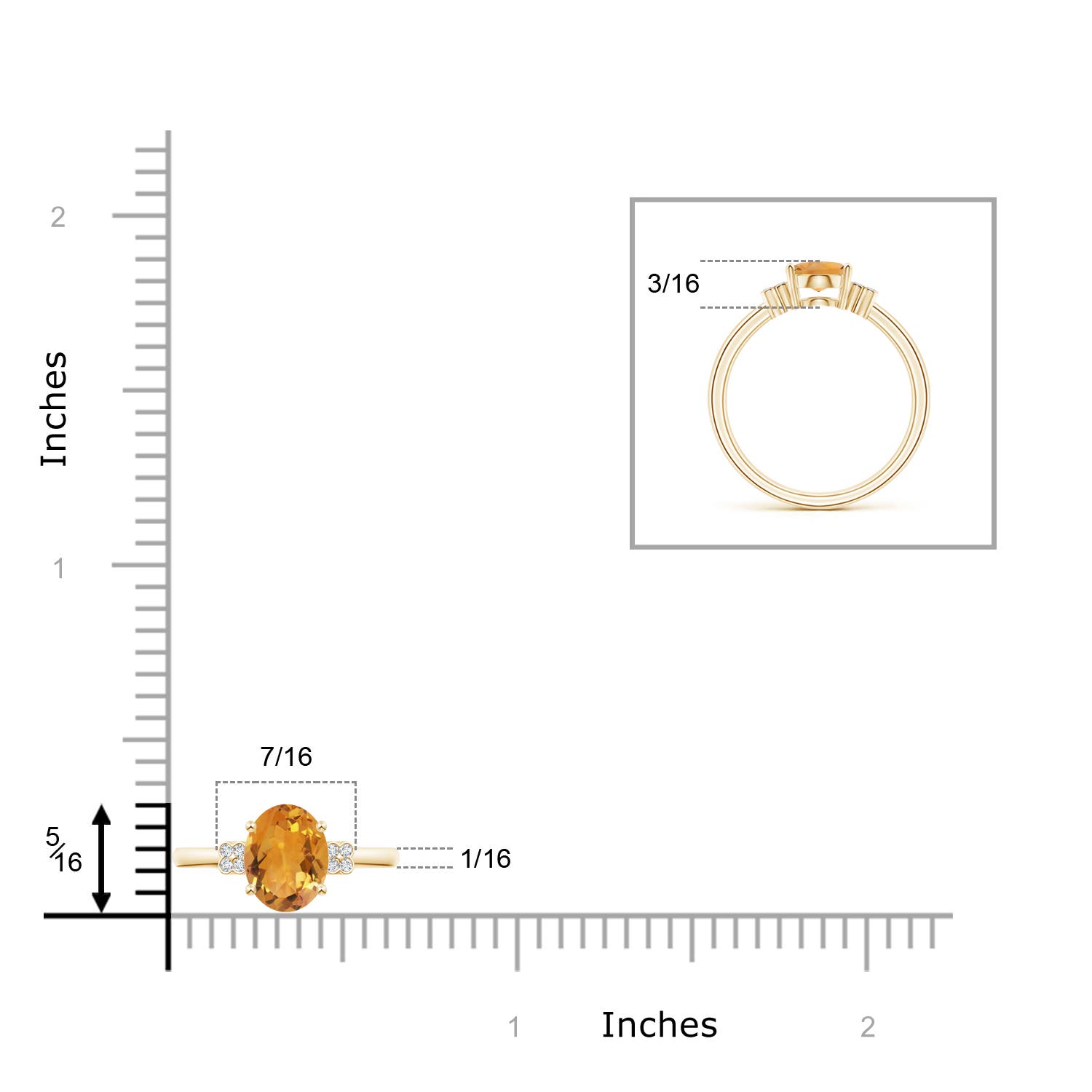 AA - Citrine / 1.15 CT / 14 KT Yellow Gold