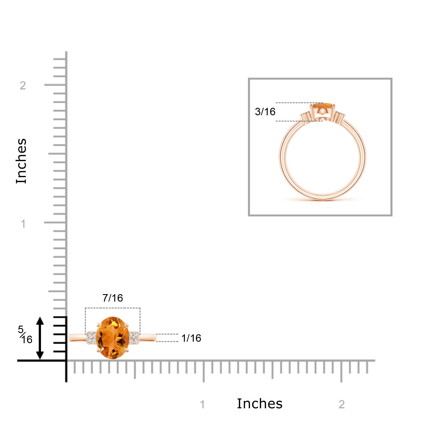 AAA - Citrine / 1.15 CT / 14 KT Rose Gold