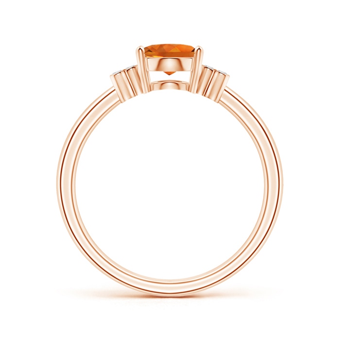 8x6mm AAAA Solitaire Oval Citrine Ring with Diamond Floral Accent in 9K Rose Gold product image