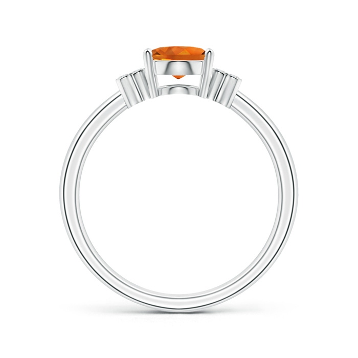 8x6mm AAAA Solitaire Oval Citrine Ring with Diamond Floral Accent in P950 Platinum side-1