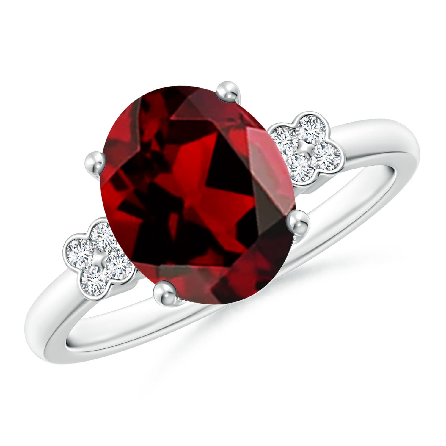 AAAA - Garnet / 3.03 CT / 14 KT White Gold