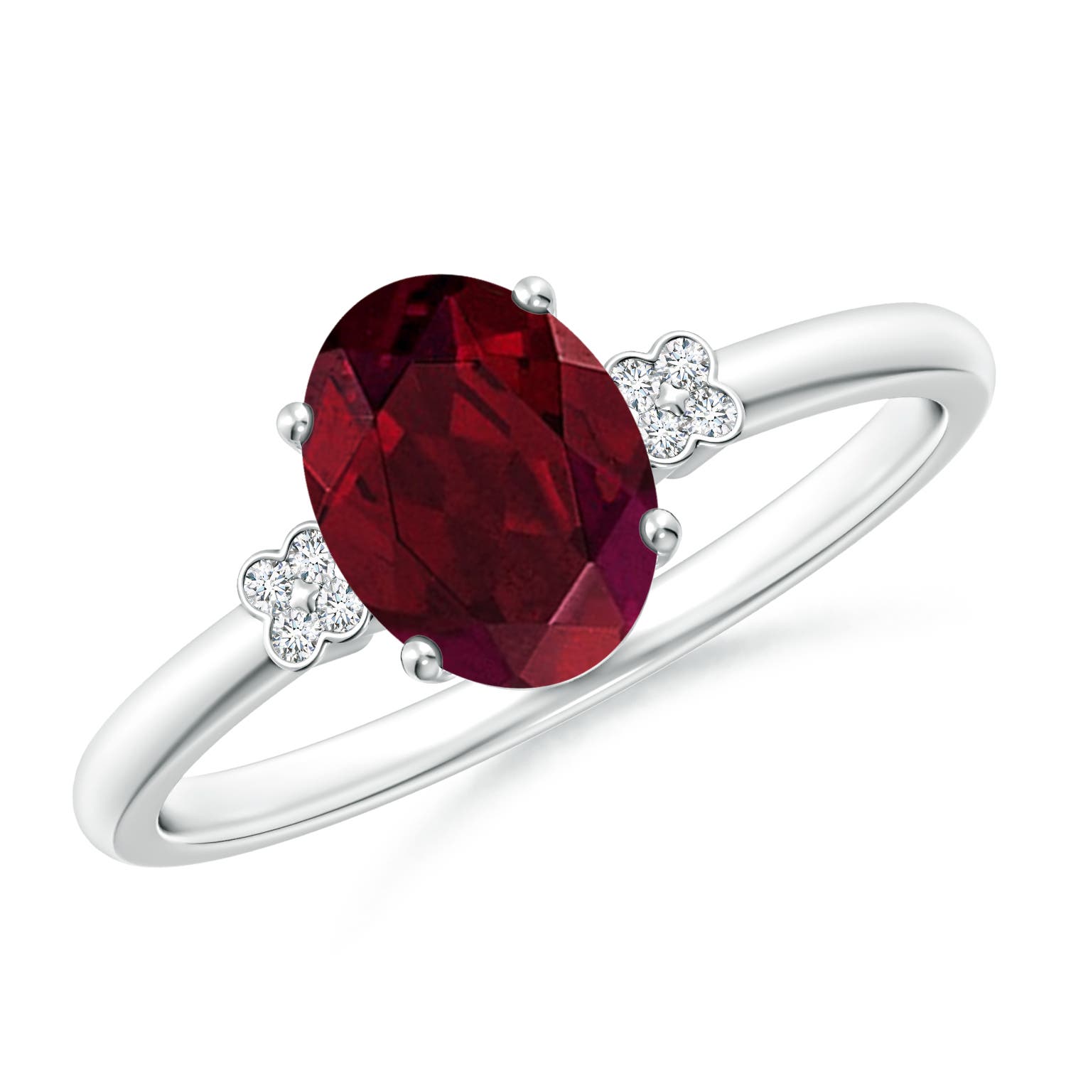 AA - Garnet / 1.5 CT / 14 KT White Gold