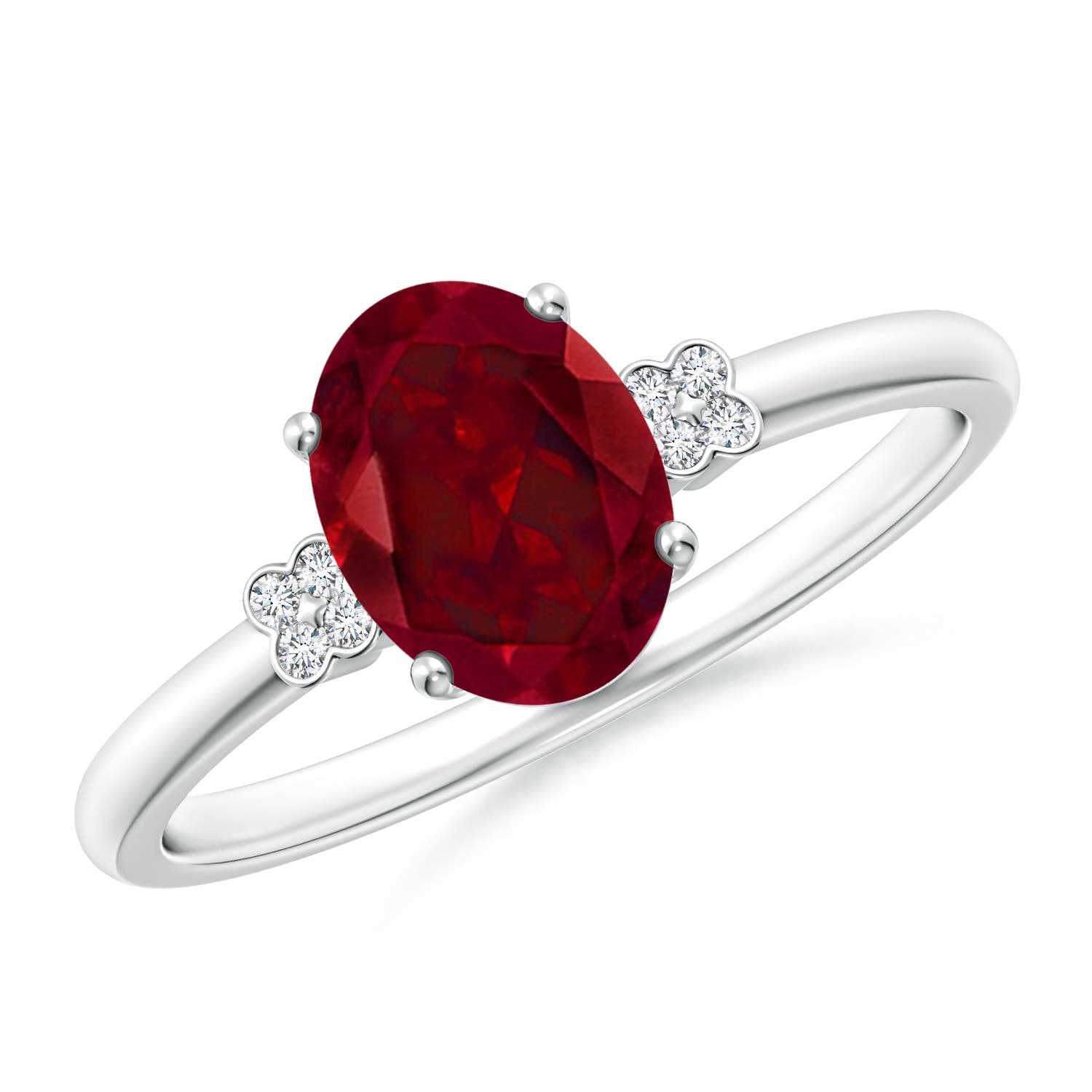 AAA - Garnet / 1.5 CT / 14 KT White Gold