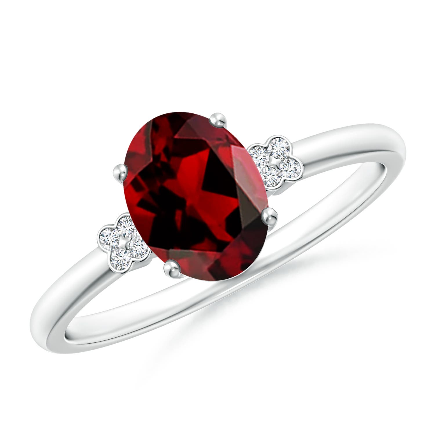 AAAA - Garnet / 1.5 CT / 14 KT White Gold