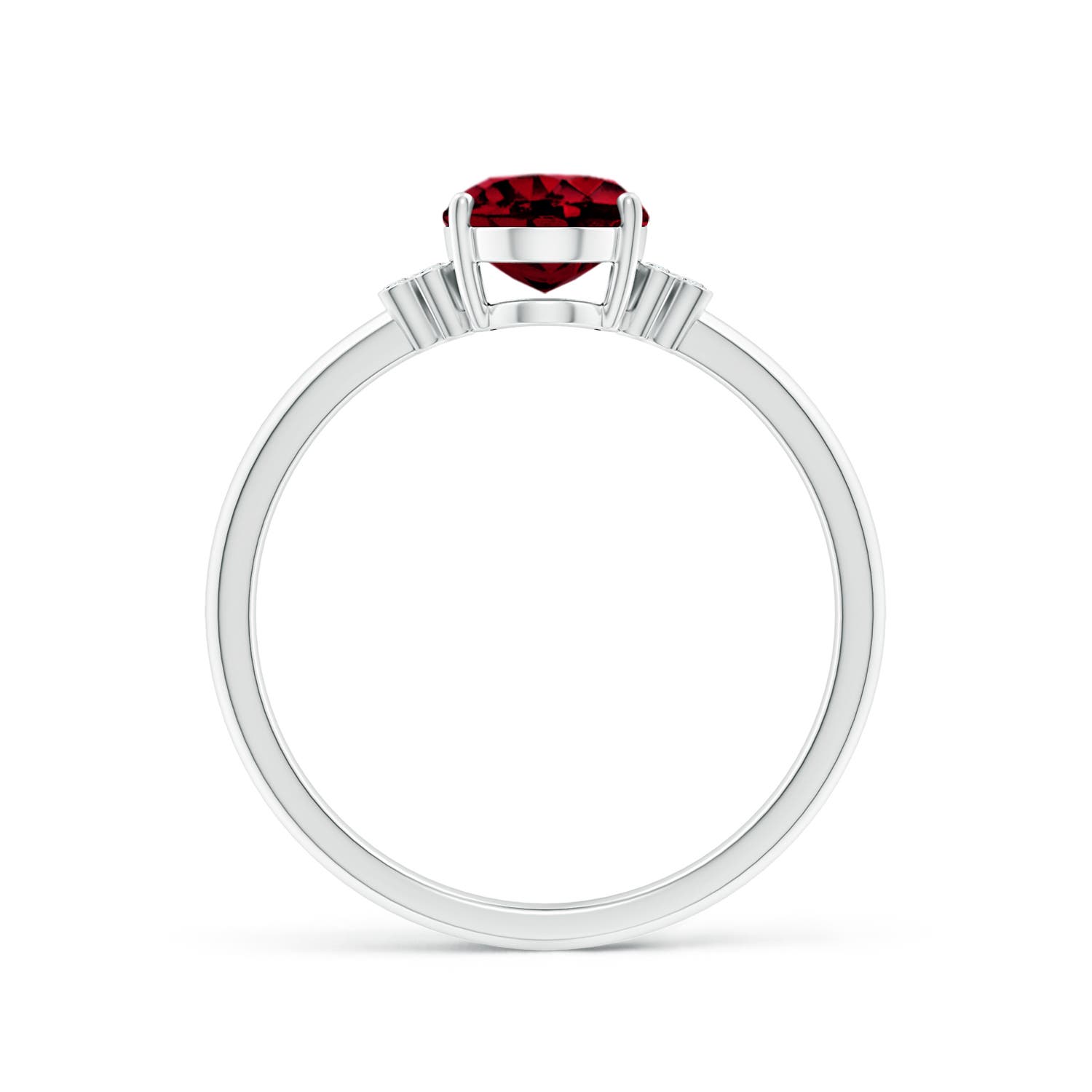 AAAA - Garnet / 1.5 CT / 14 KT White Gold