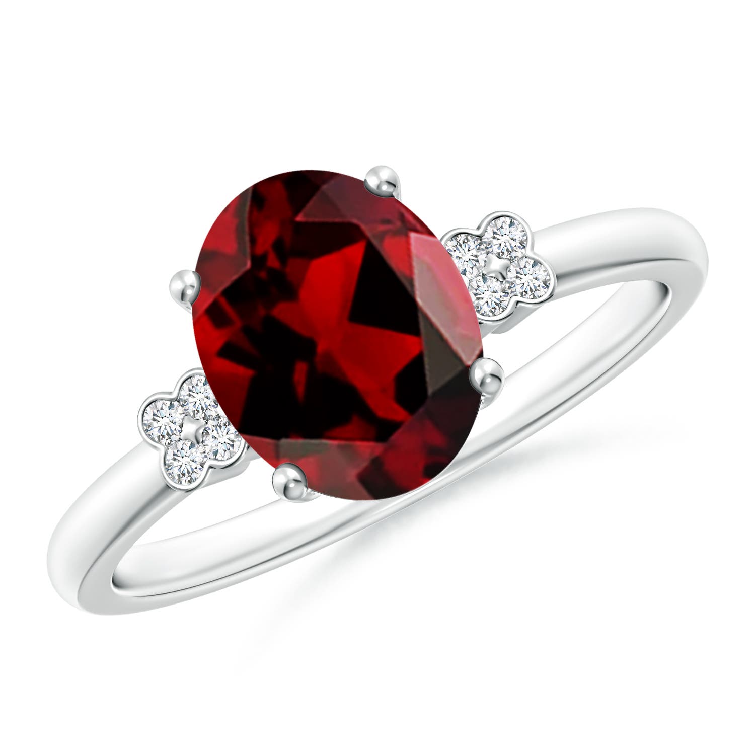 AAAA - Garnet / 2.06 CT / 14 KT White Gold