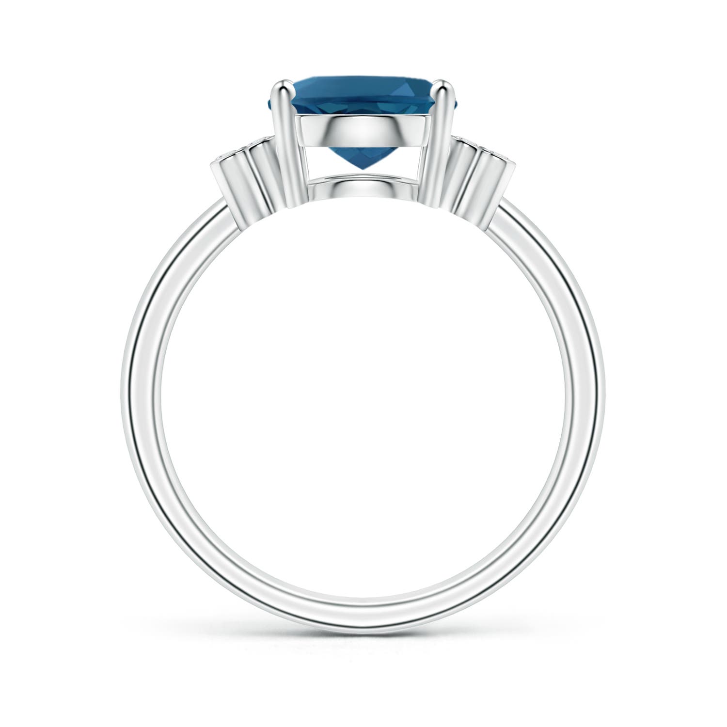 AAA - London Blue Topaz / 3.33 CT / 14 KT White Gold