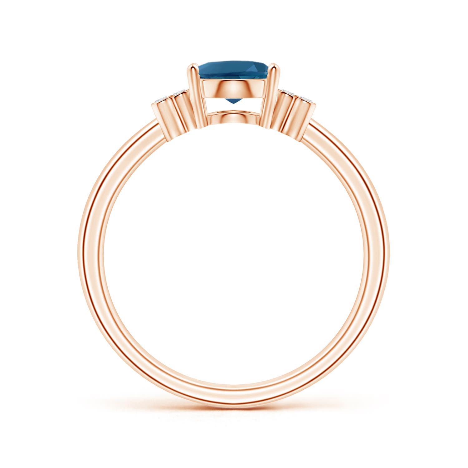 AAA - London Blue Topaz / 1.55 CT / 14 KT Rose Gold