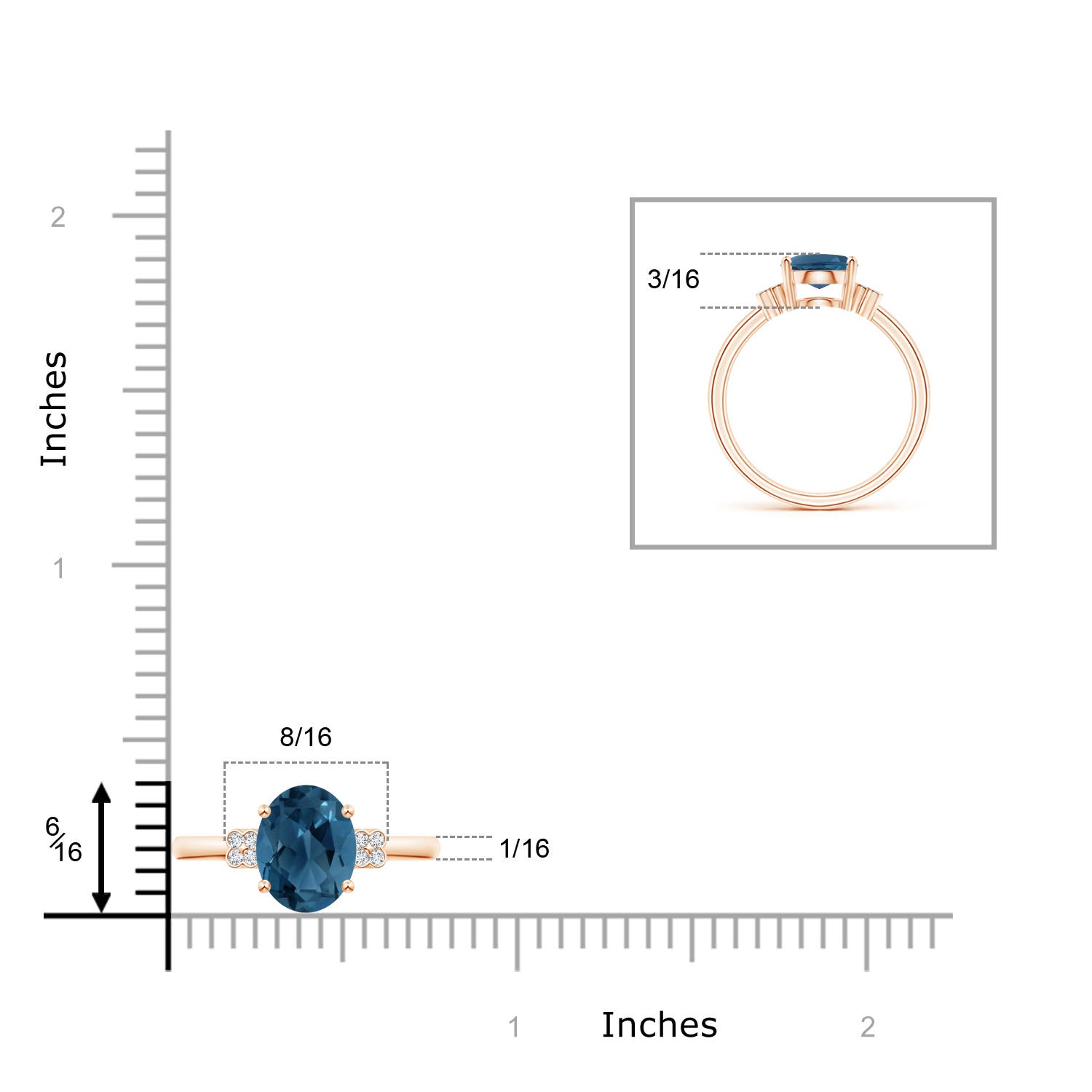 AA - London Blue Topaz / 2.31 CT / 14 KT Rose Gold