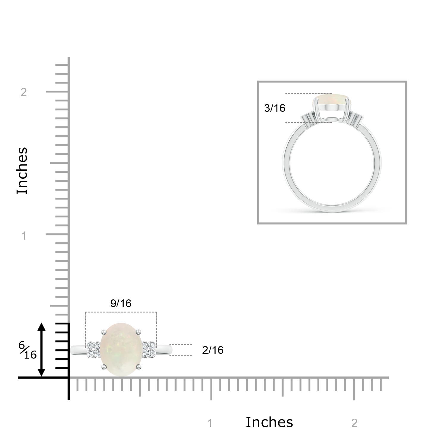 A - Opal / 1.53 CT / 14 KT White Gold