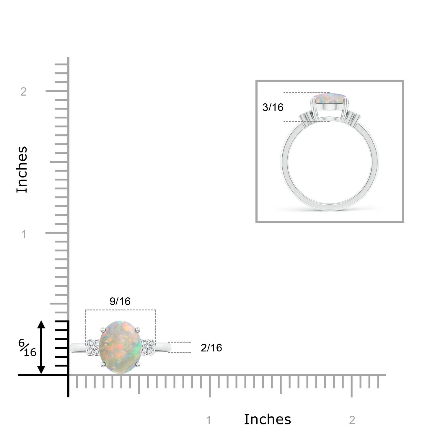 AAAA - Opal / 1.53 CT / 14 KT White Gold