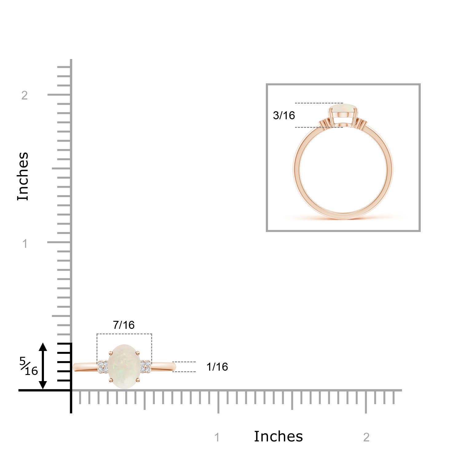 A - Opal / 0.85 CT / 14 KT Rose Gold