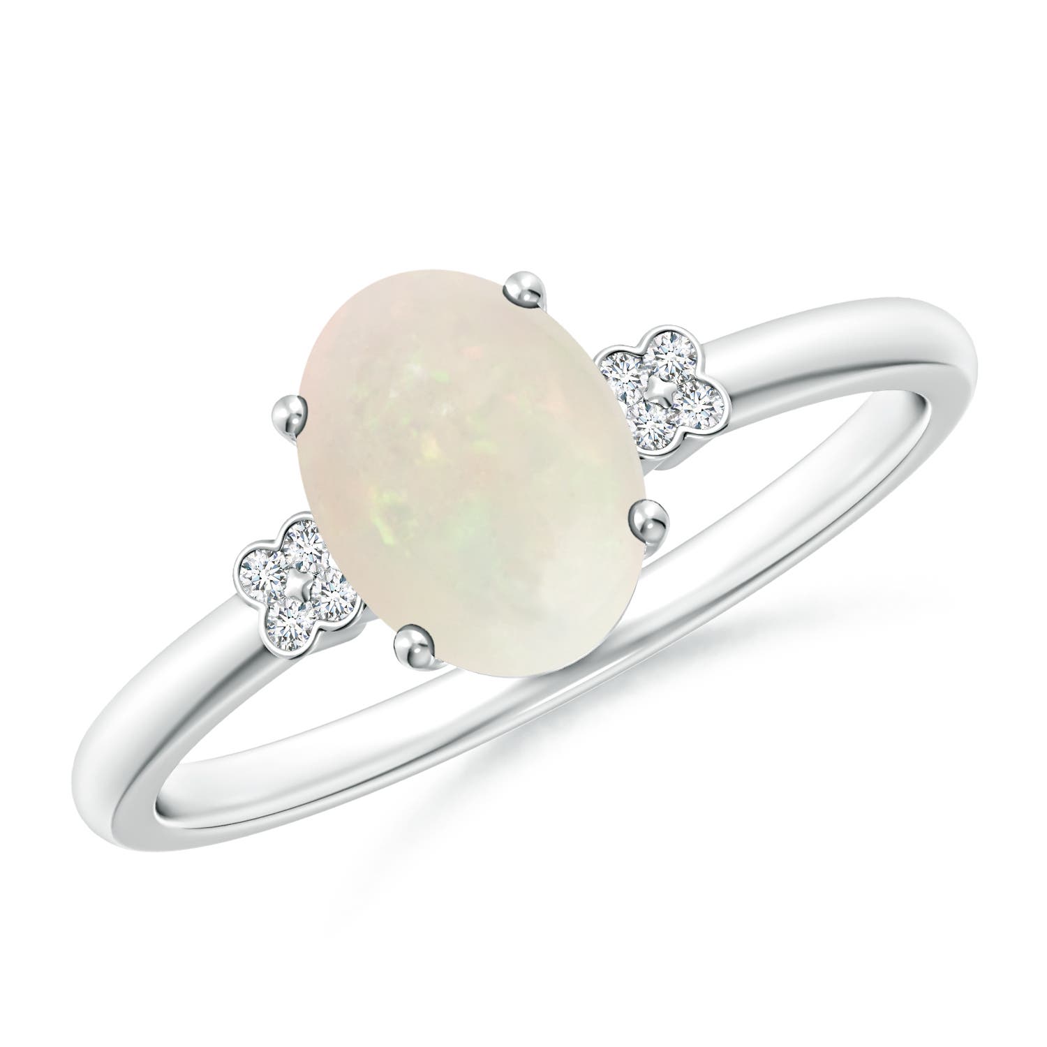 A - Opal / 0.85 CT / 14 KT White Gold