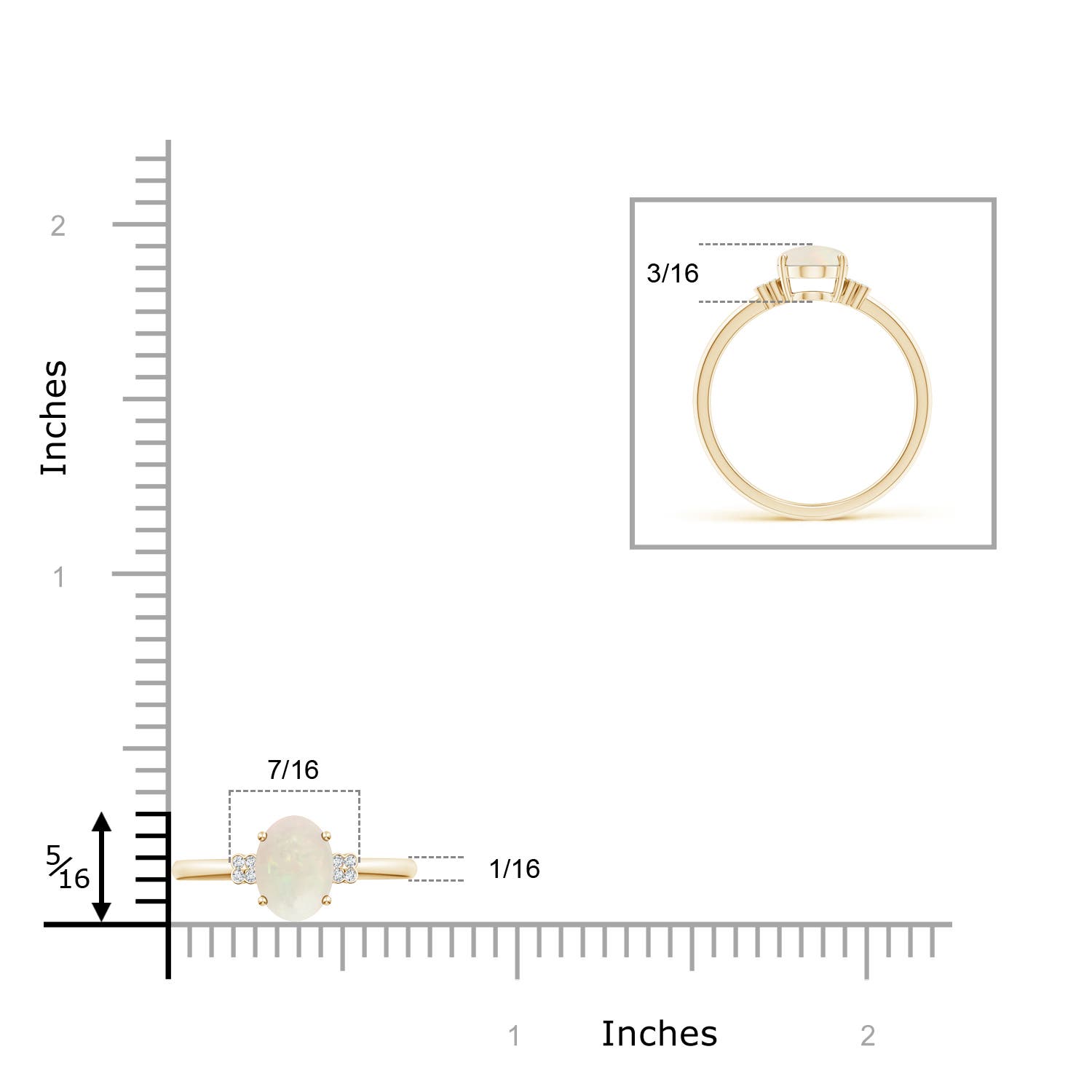 A - Opal / 0.85 CT / 14 KT Yellow Gold