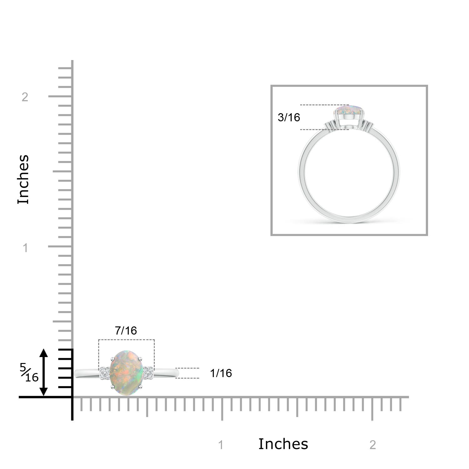 AAAA - Opal / 0.85 CT / 14 KT White Gold