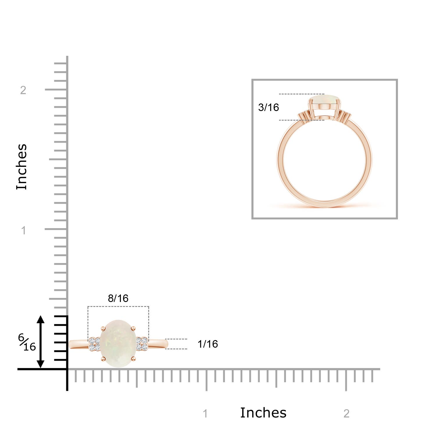 A - Opal / 1.16 CT / 14 KT Rose Gold