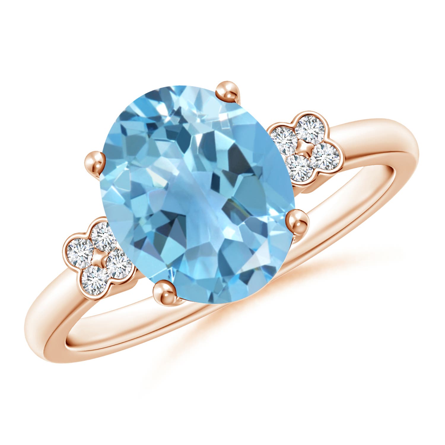 A - Swiss Blue Topaz / 3.33 CT / 14 KT Rose Gold