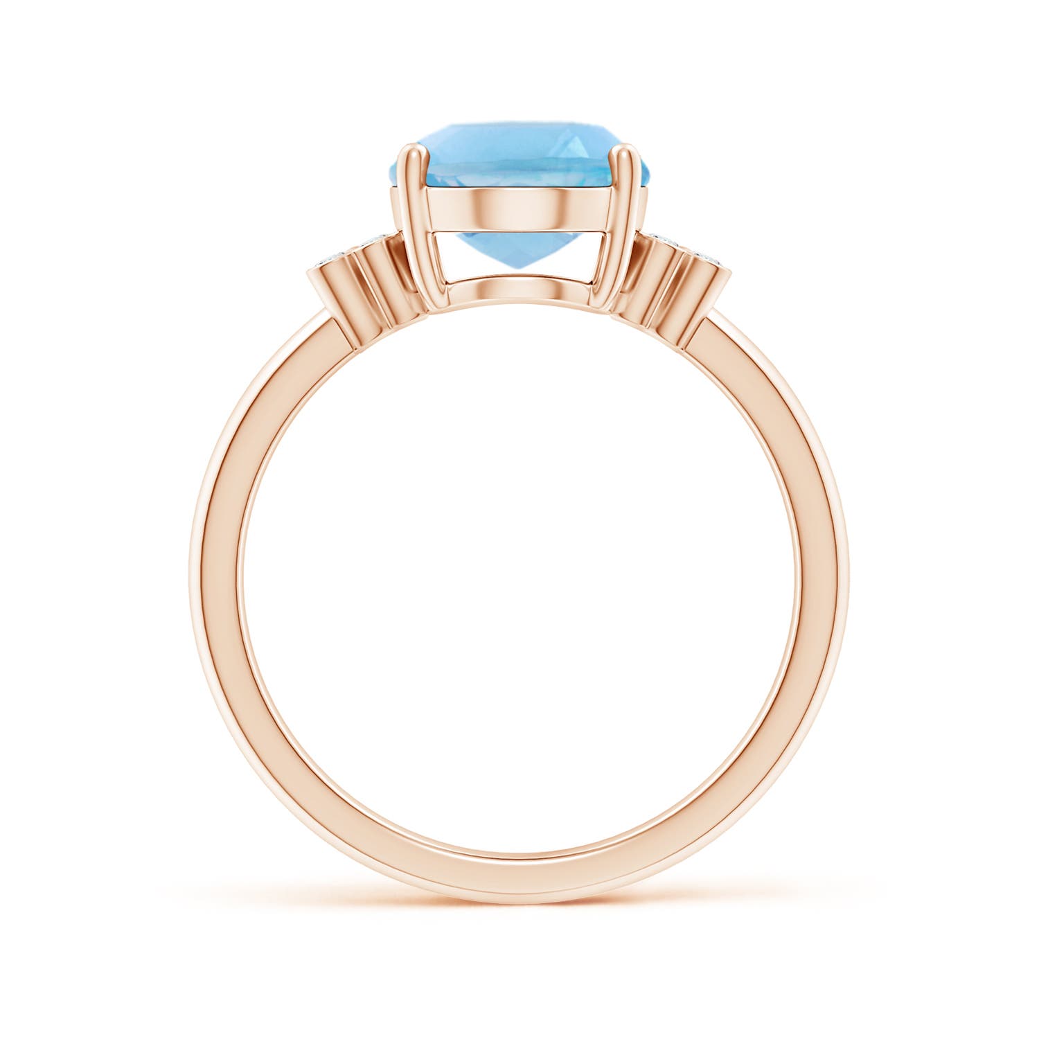 A - Swiss Blue Topaz / 3.33 CT / 14 KT Rose Gold