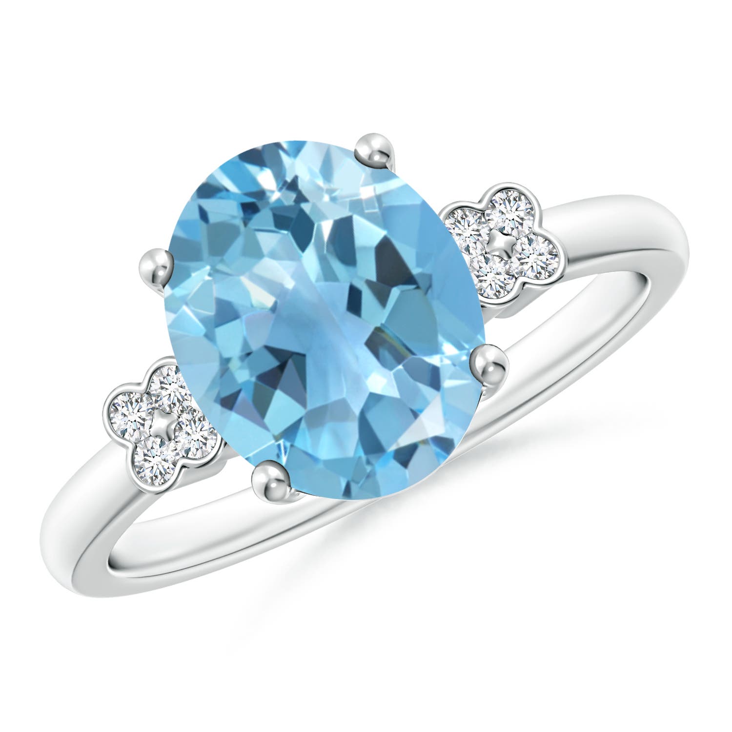 A - Swiss Blue Topaz / 3.33 CT / 14 KT White Gold