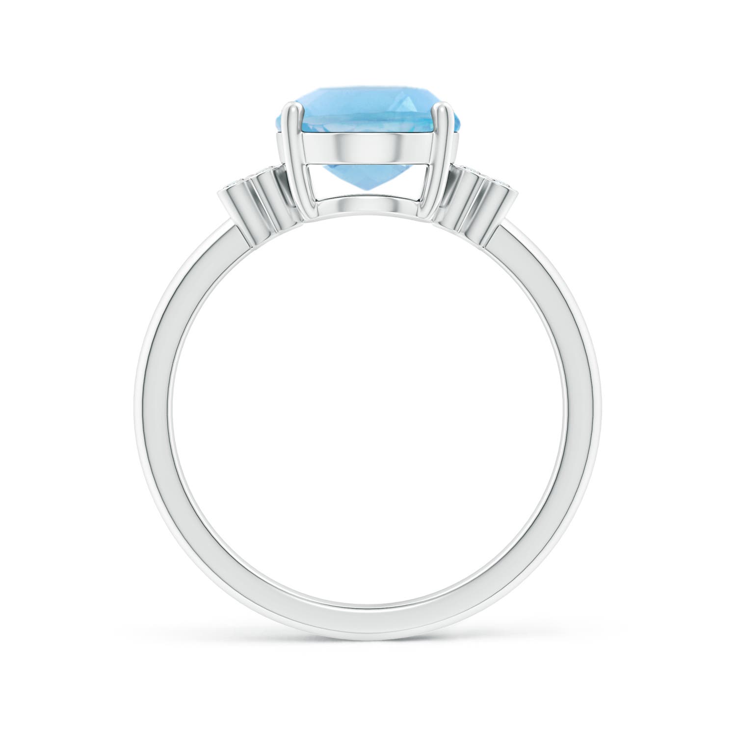 A - Swiss Blue Topaz / 3.33 CT / 14 KT White Gold