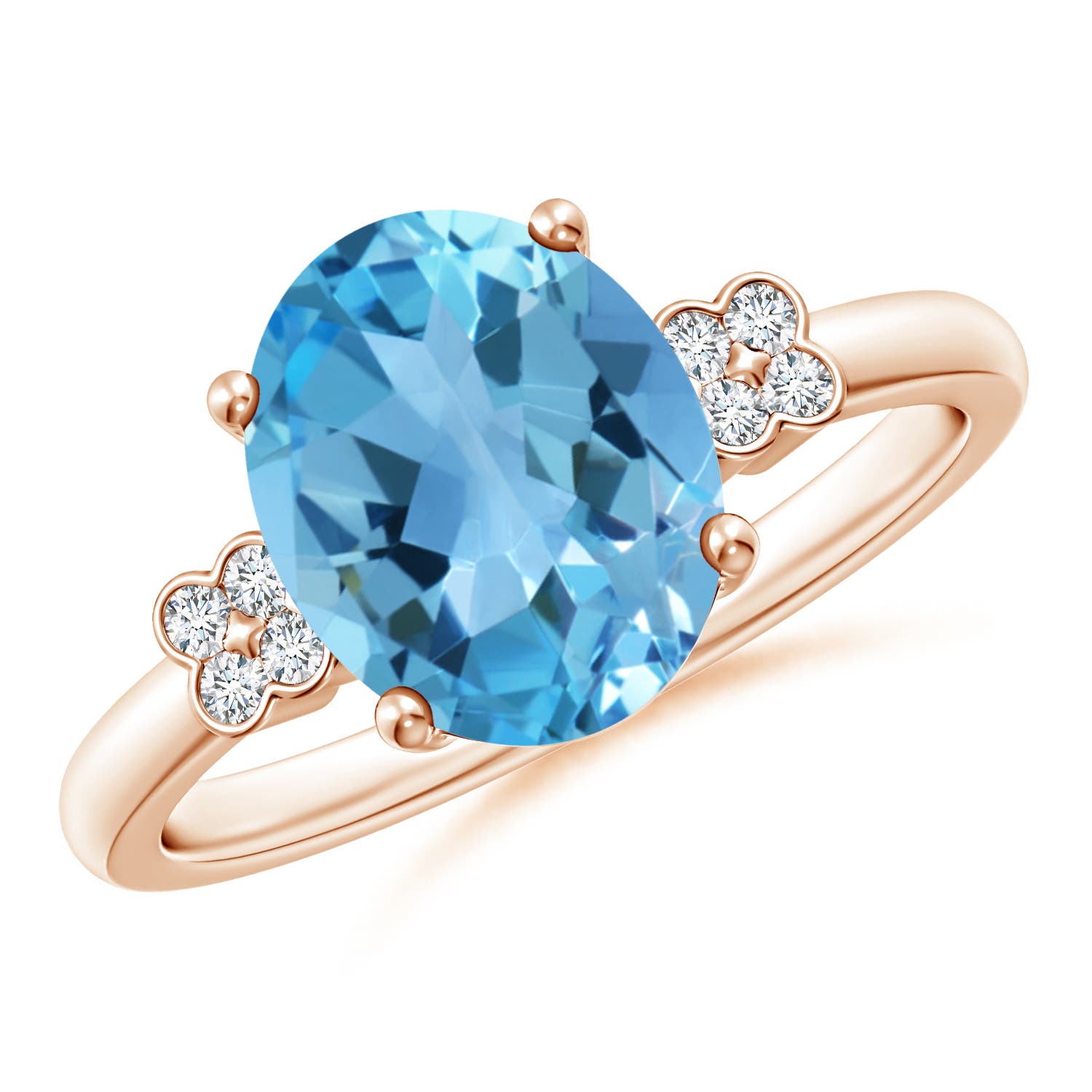 AA - Swiss Blue Topaz / 3.33 CT / 14 KT Rose Gold