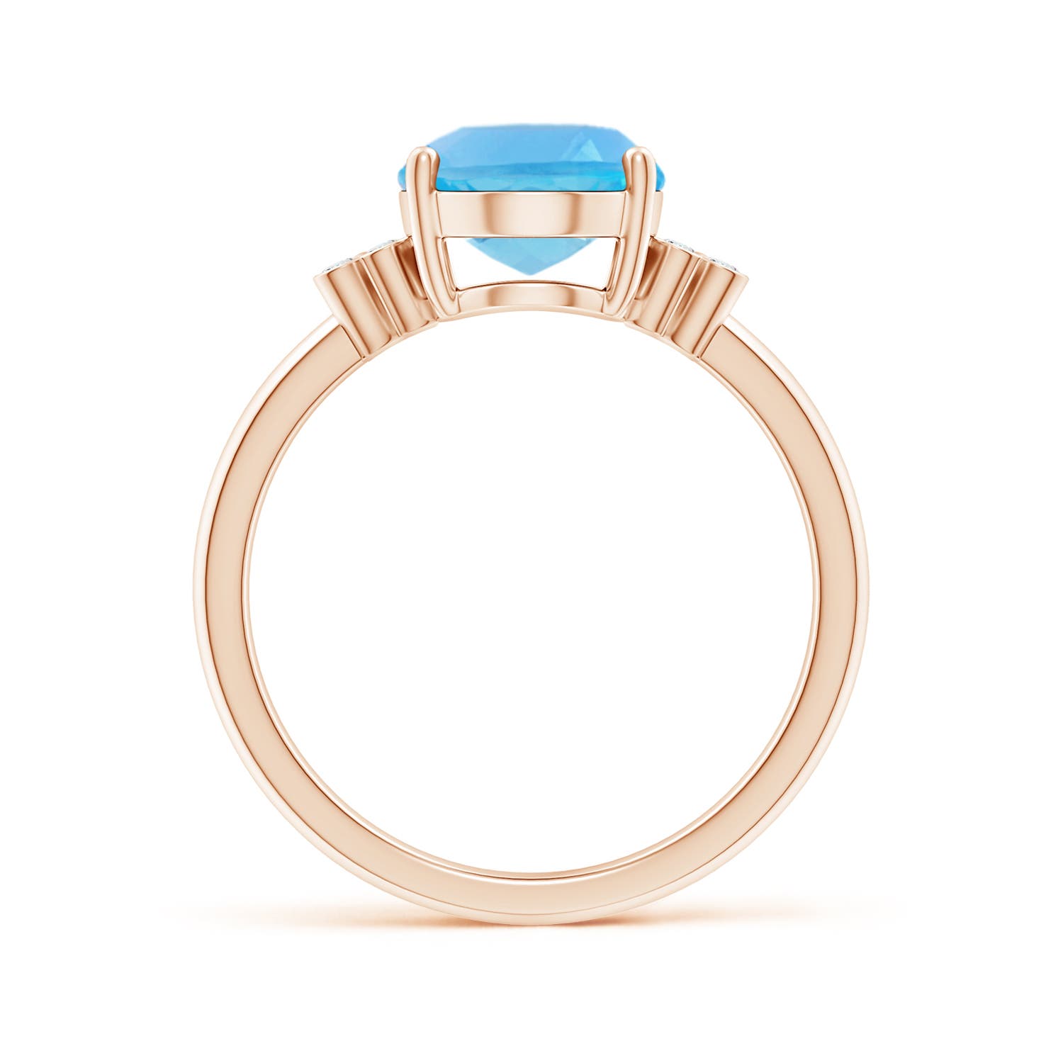 AA - Swiss Blue Topaz / 3.33 CT / 14 KT Rose Gold