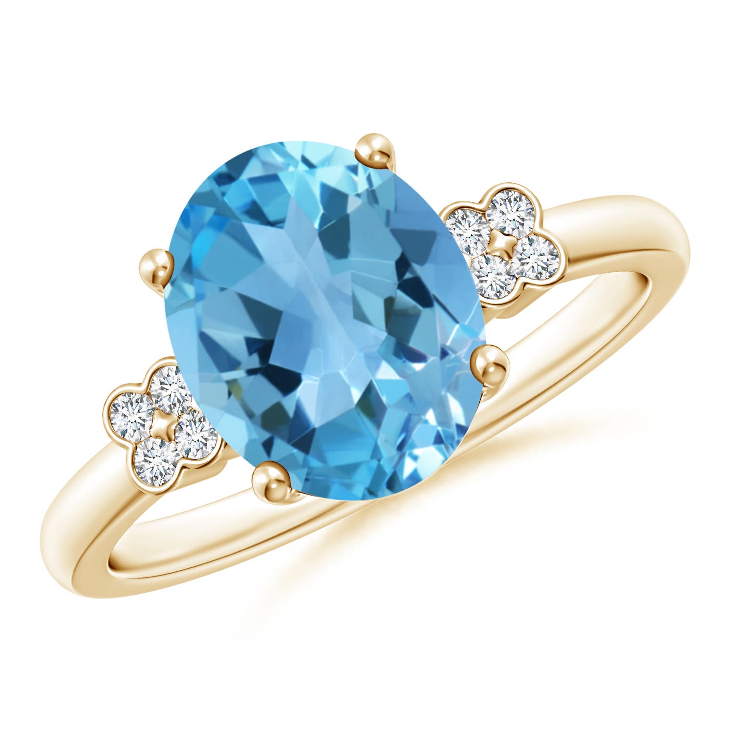 AA - Swiss Blue Topaz / 3.33 CT / 14 KT Yellow Gold