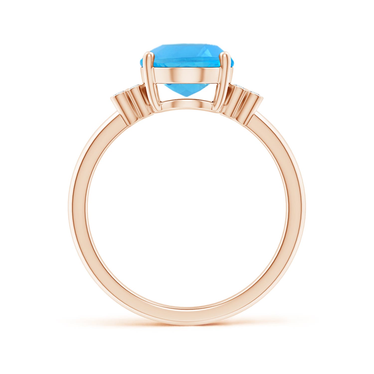 AAA - Swiss Blue Topaz / 3.33 CT / 14 KT Rose Gold