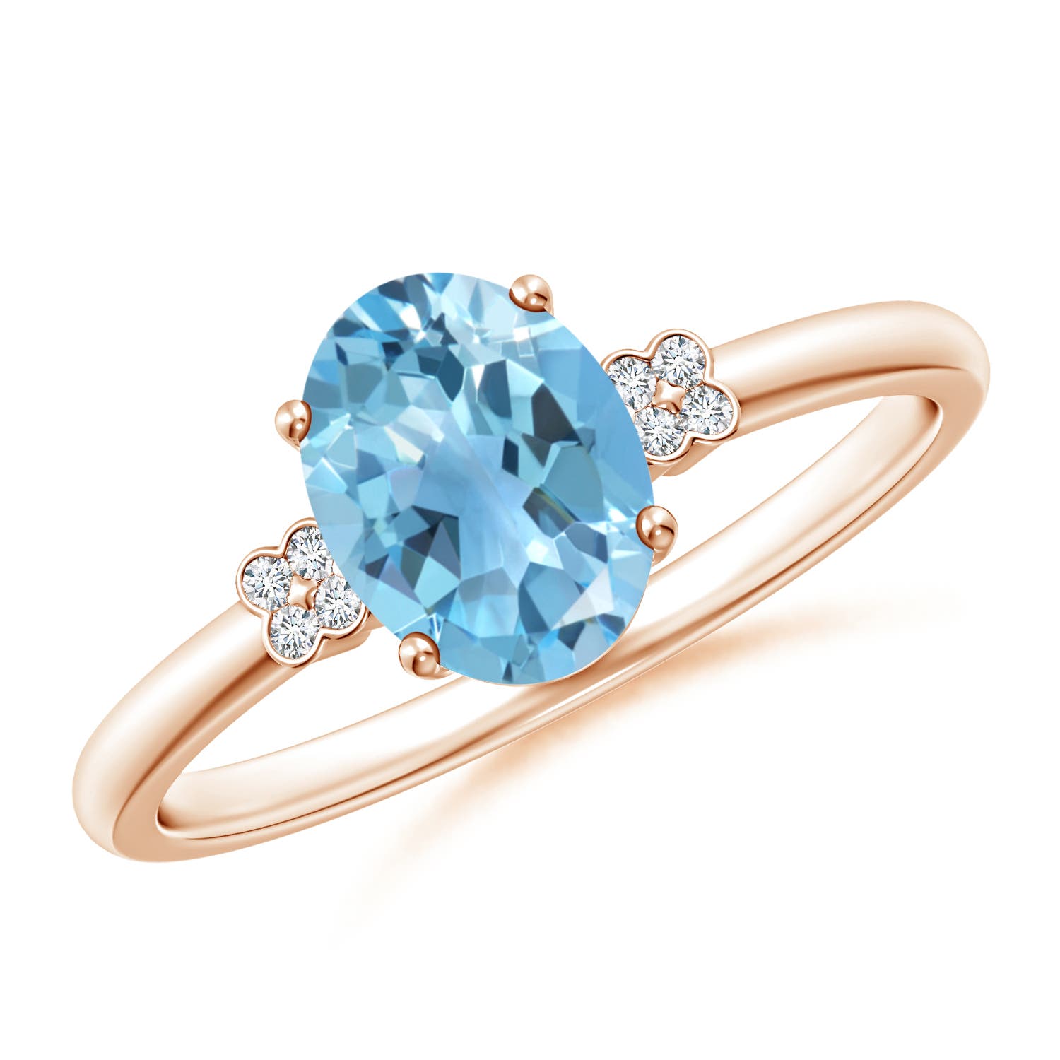 A - Swiss Blue Topaz / 1.55 CT / 14 KT Rose Gold