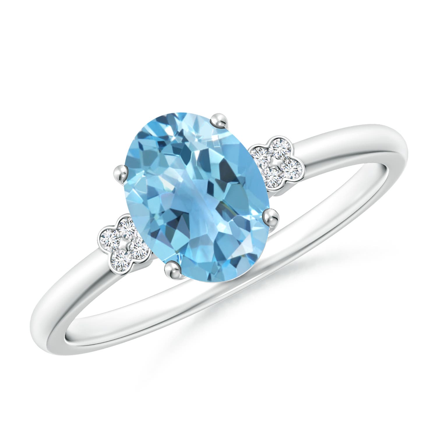 A - Swiss Blue Topaz / 1.55 CT / 14 KT White Gold