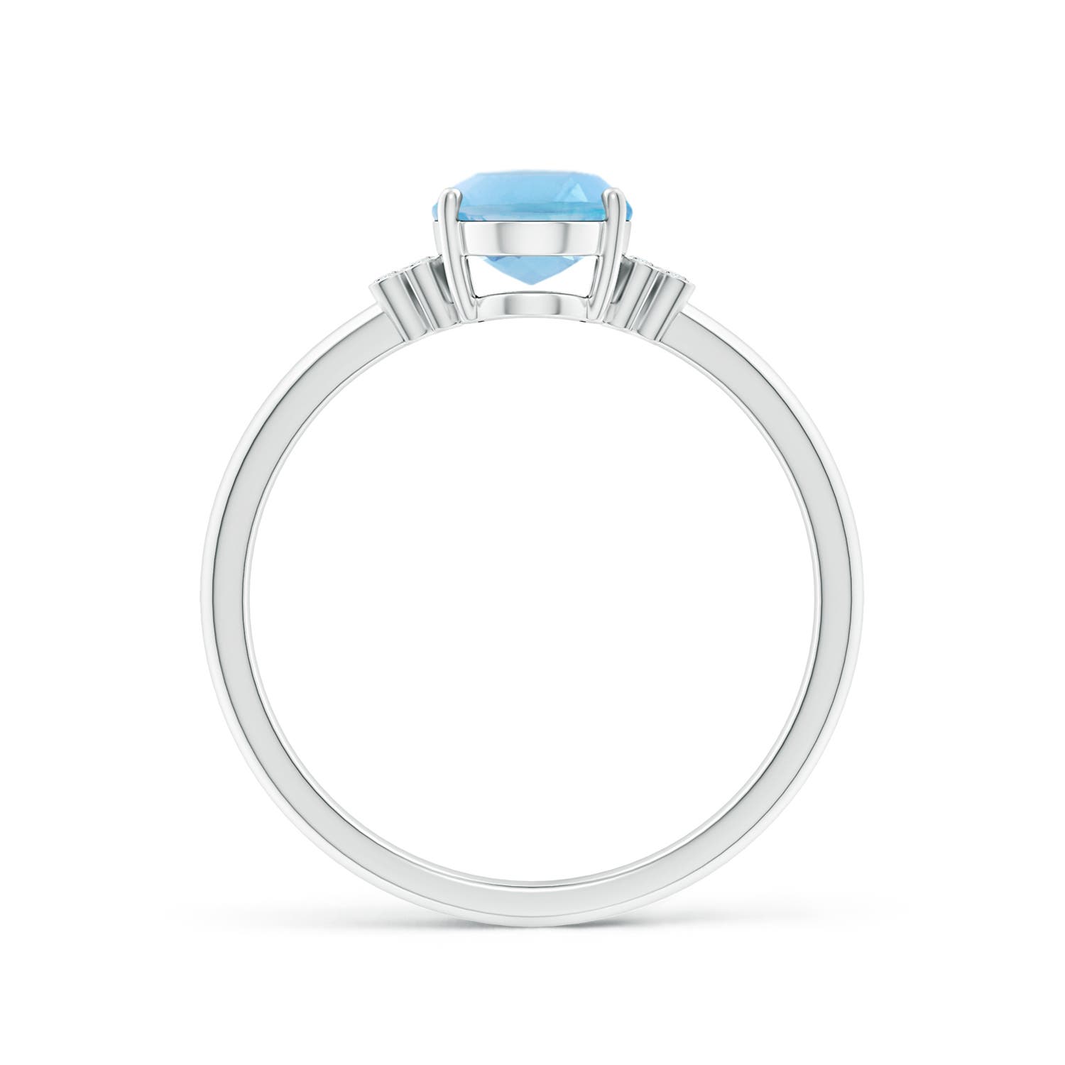 A - Swiss Blue Topaz / 1.55 CT / 14 KT White Gold