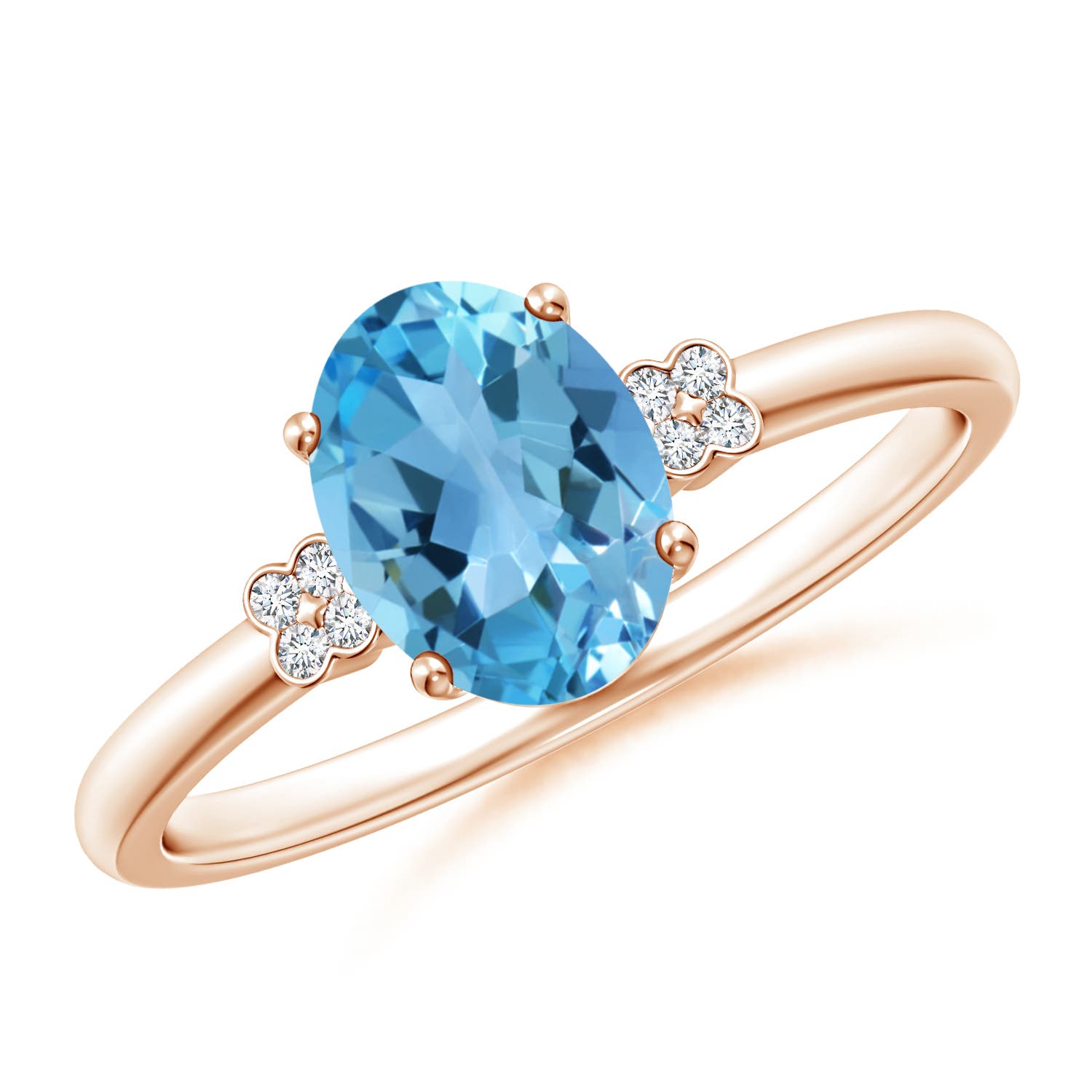 AA - Swiss Blue Topaz / 1.55 CT / 14 KT Rose Gold