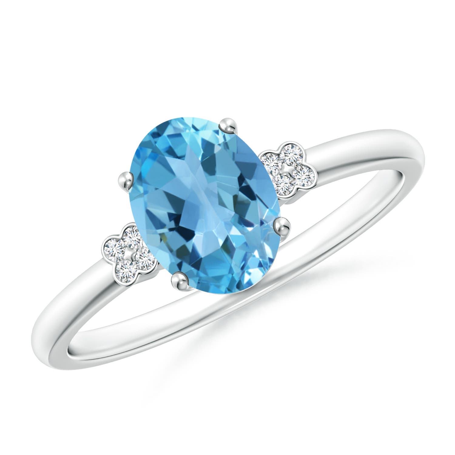 AA - Swiss Blue Topaz / 1.55 CT / 14 KT White Gold