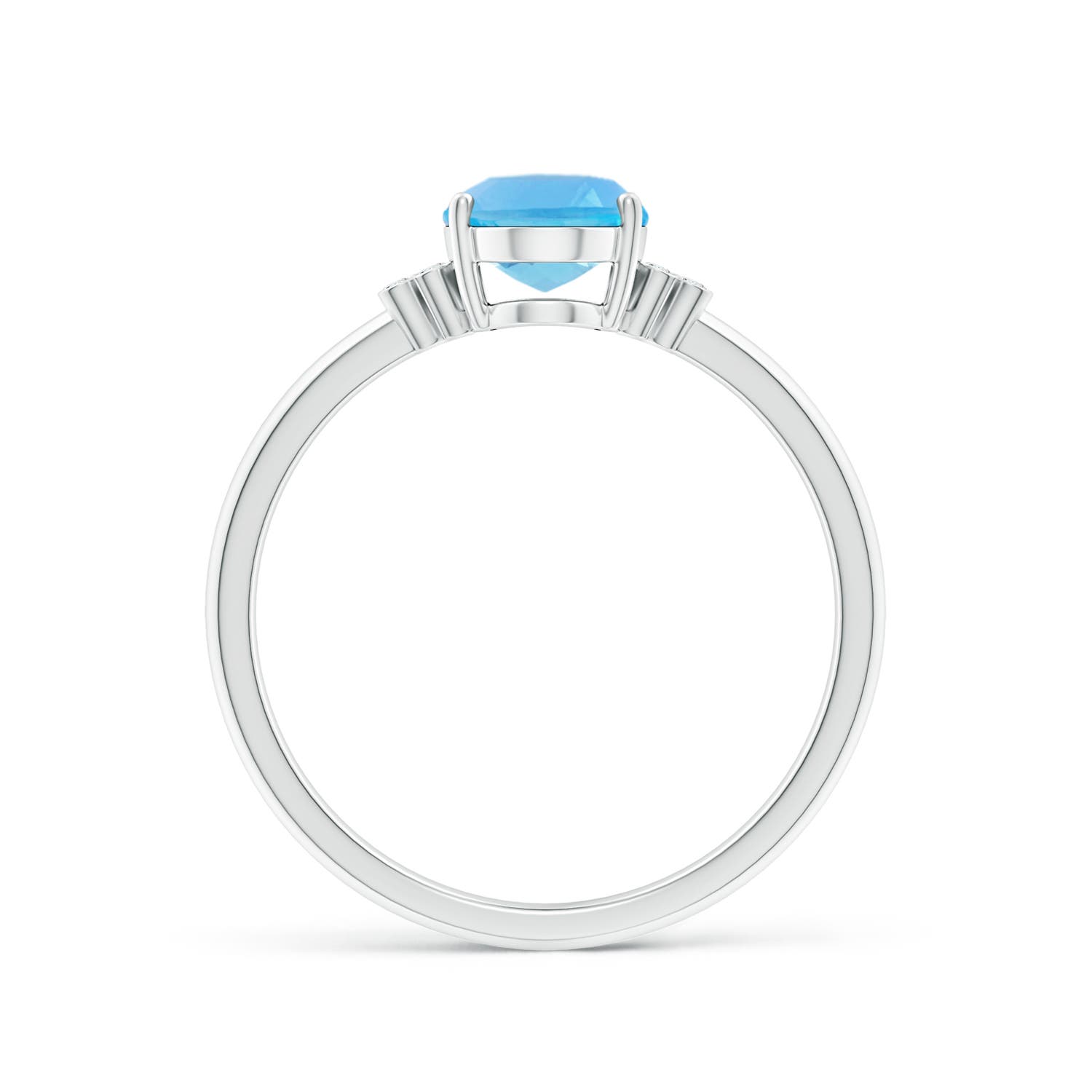 AA - Swiss Blue Topaz / 1.55 CT / 14 KT White Gold