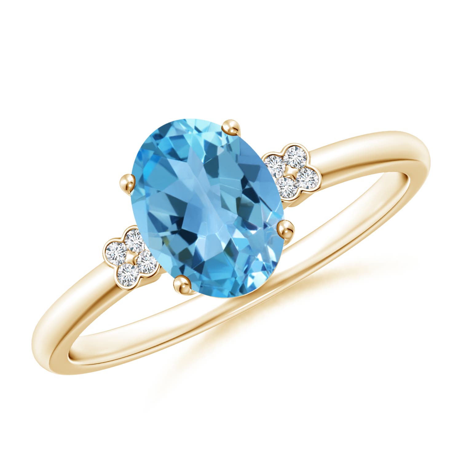 AA - Swiss Blue Topaz / 1.55 CT / 14 KT Yellow Gold