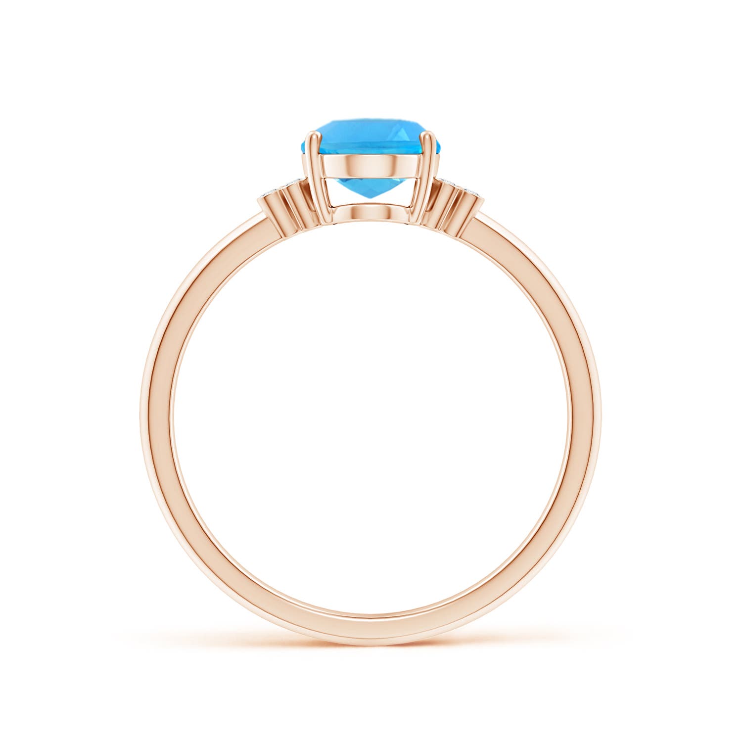 AAA - Swiss Blue Topaz / 1.55 CT / 14 KT Rose Gold