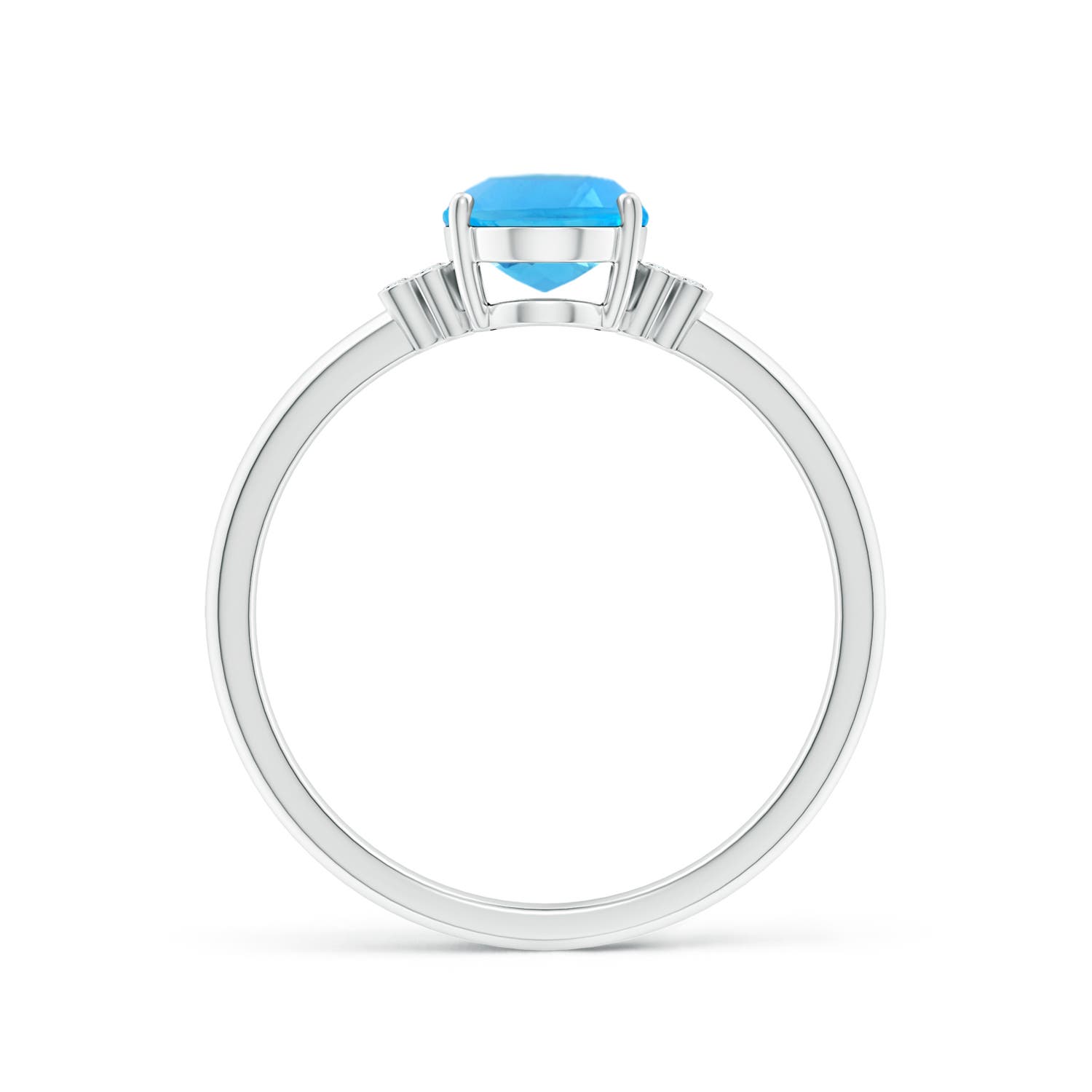 AAA - Swiss Blue Topaz / 1.55 CT / 14 KT White Gold