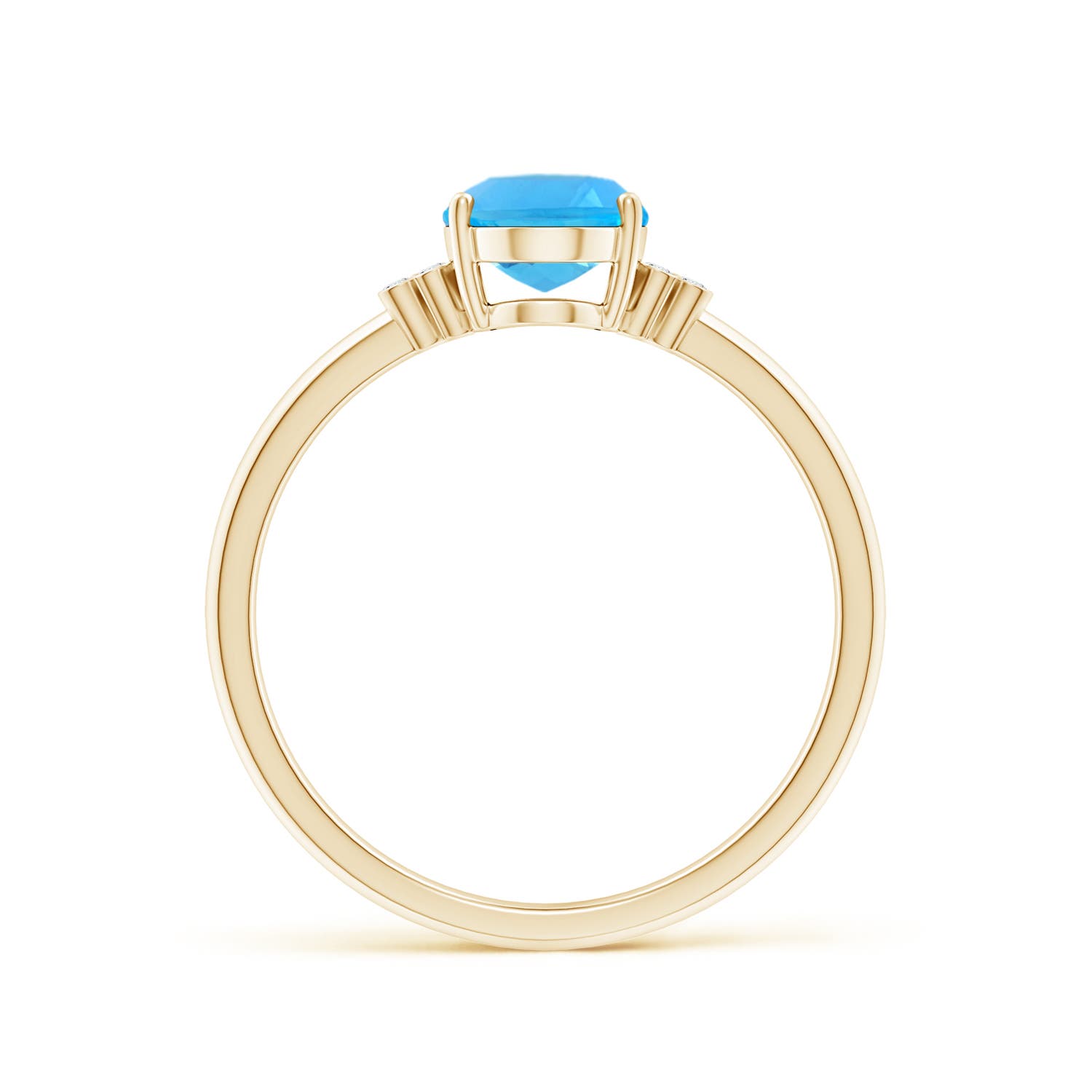 AAA - Swiss Blue Topaz / 1.55 CT / 14 KT Yellow Gold