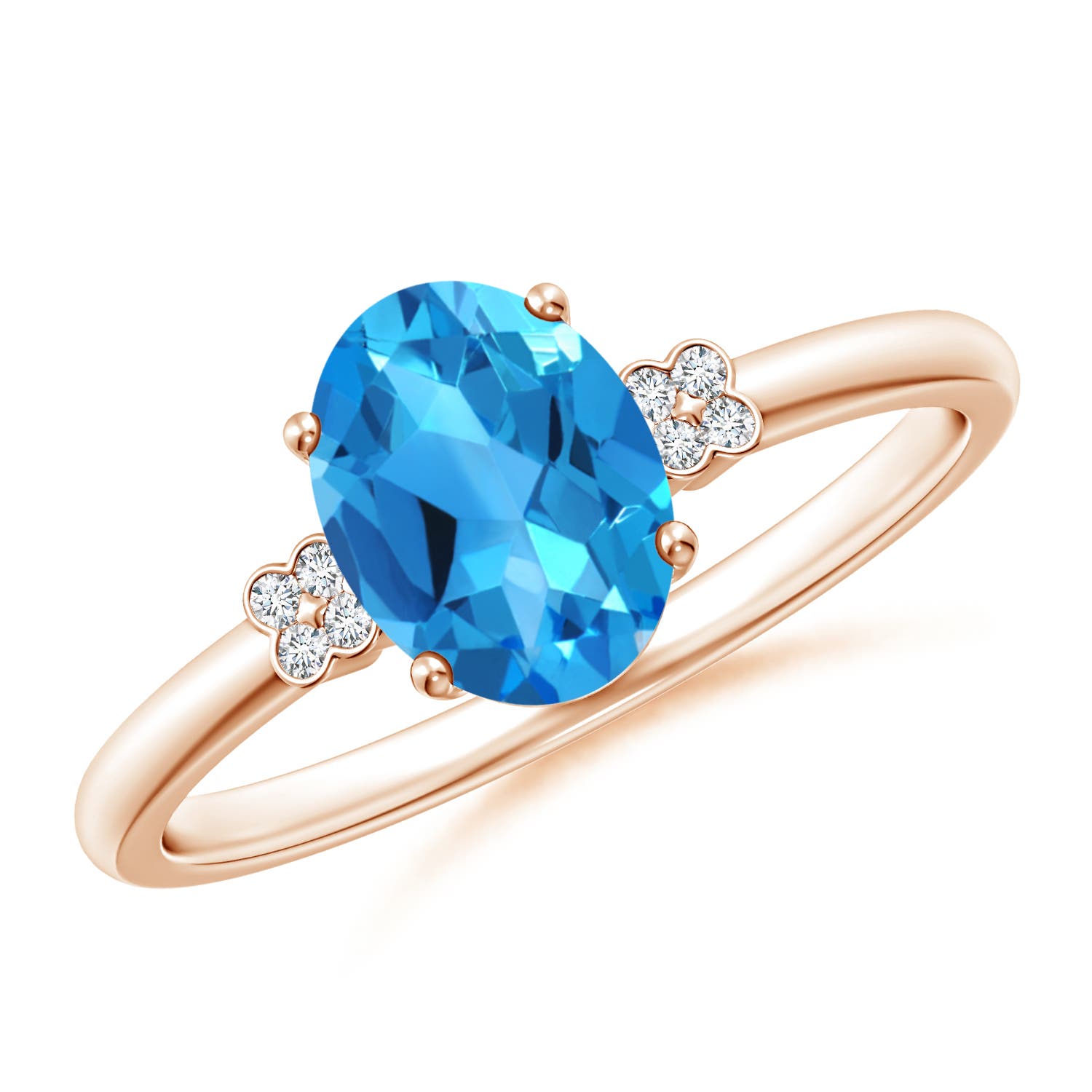 AAAA - Swiss Blue Topaz / 1.55 CT / 14 KT Rose Gold