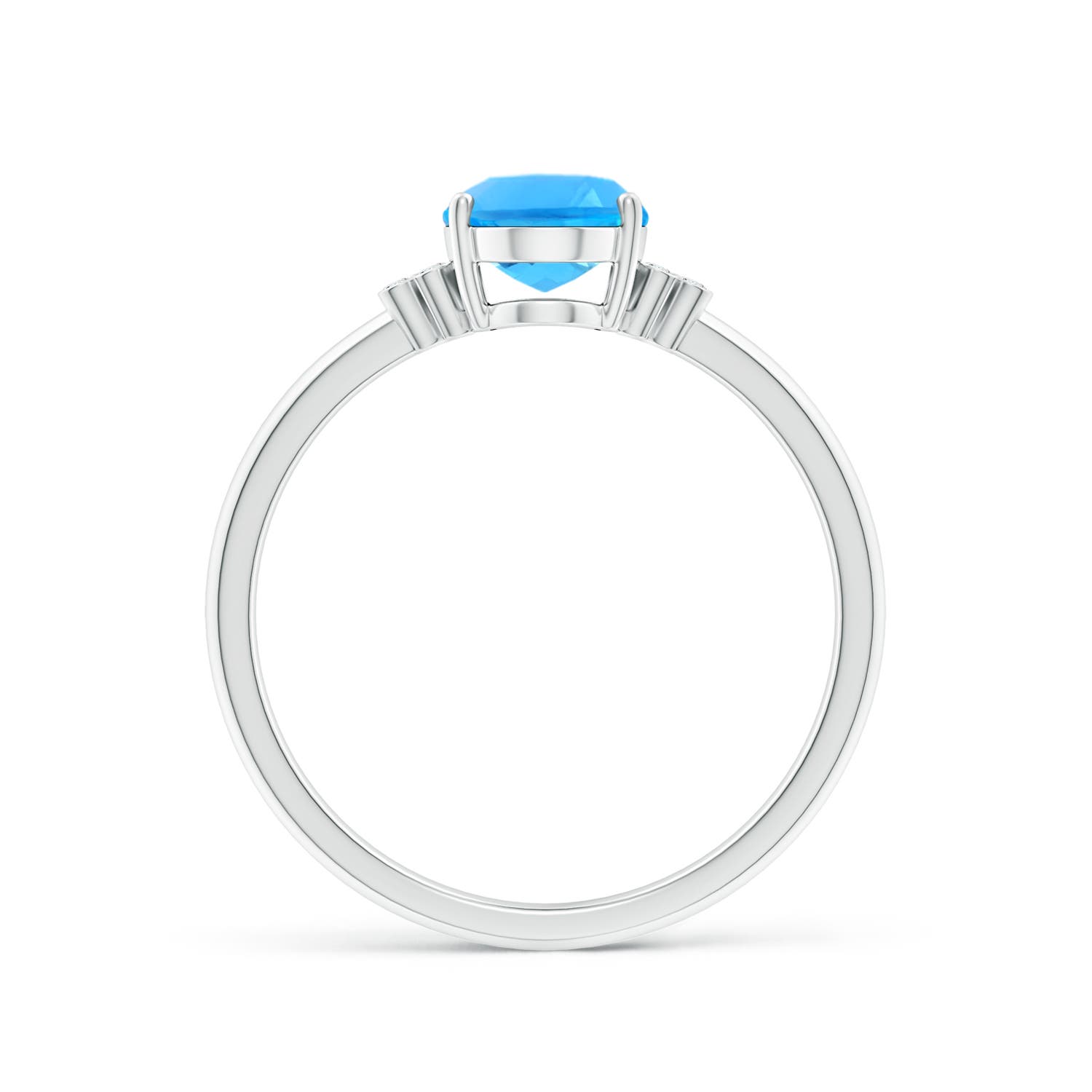 AAAA - Swiss Blue Topaz / 1.55 CT / 14 KT White Gold