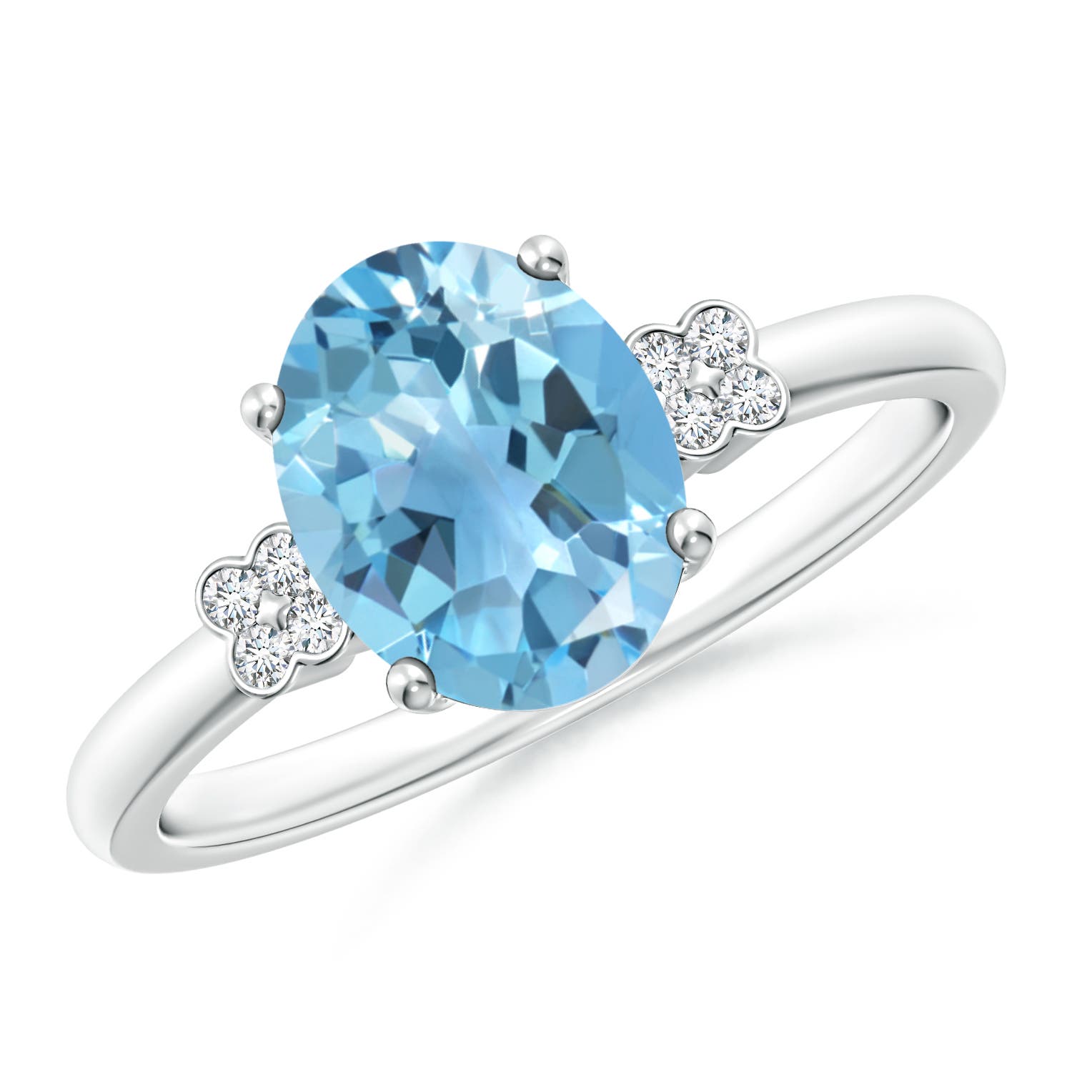 A - Swiss Blue Topaz / 2.31 CT / 14 KT White Gold