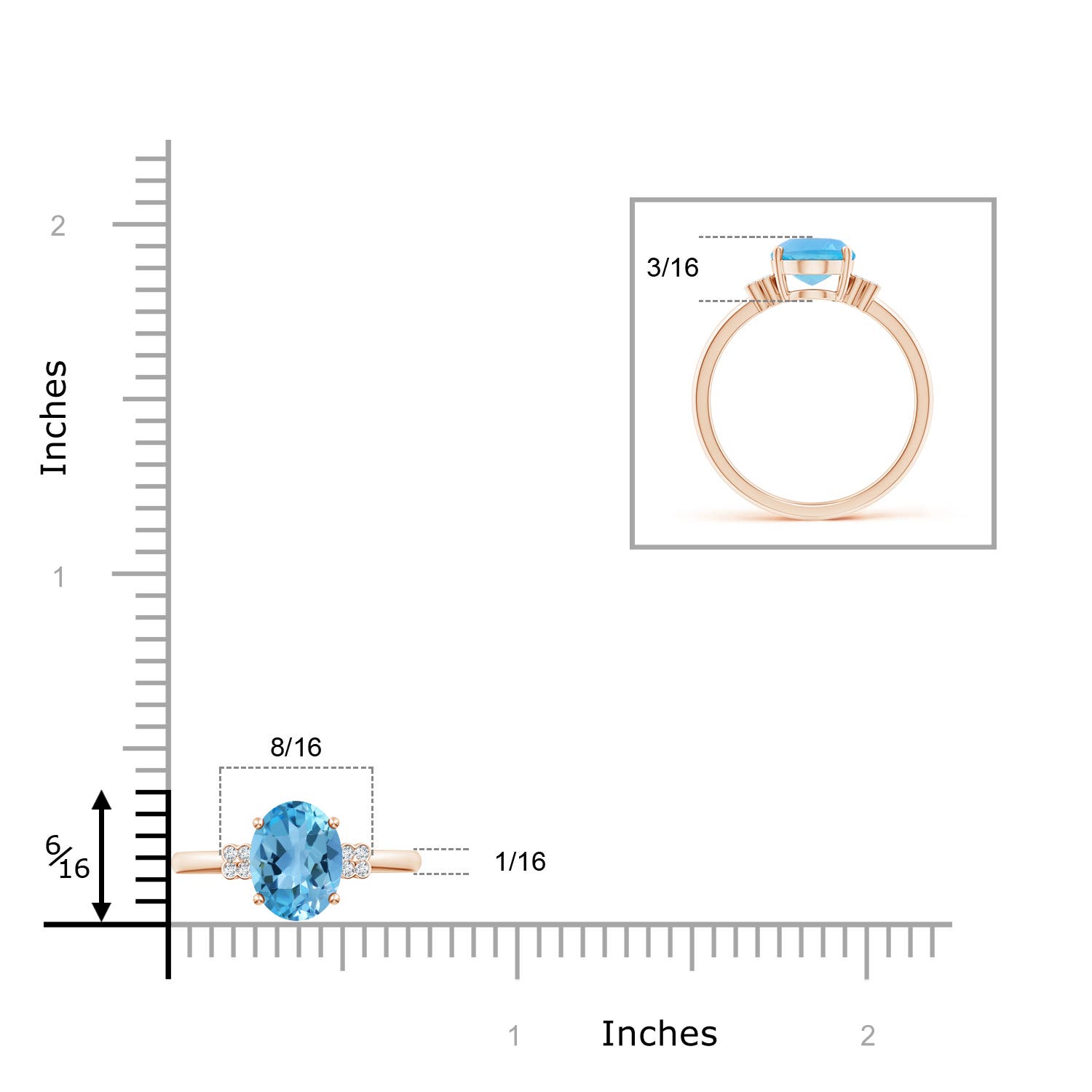 AA - Swiss Blue Topaz / 2.31 CT / 14 KT Rose Gold