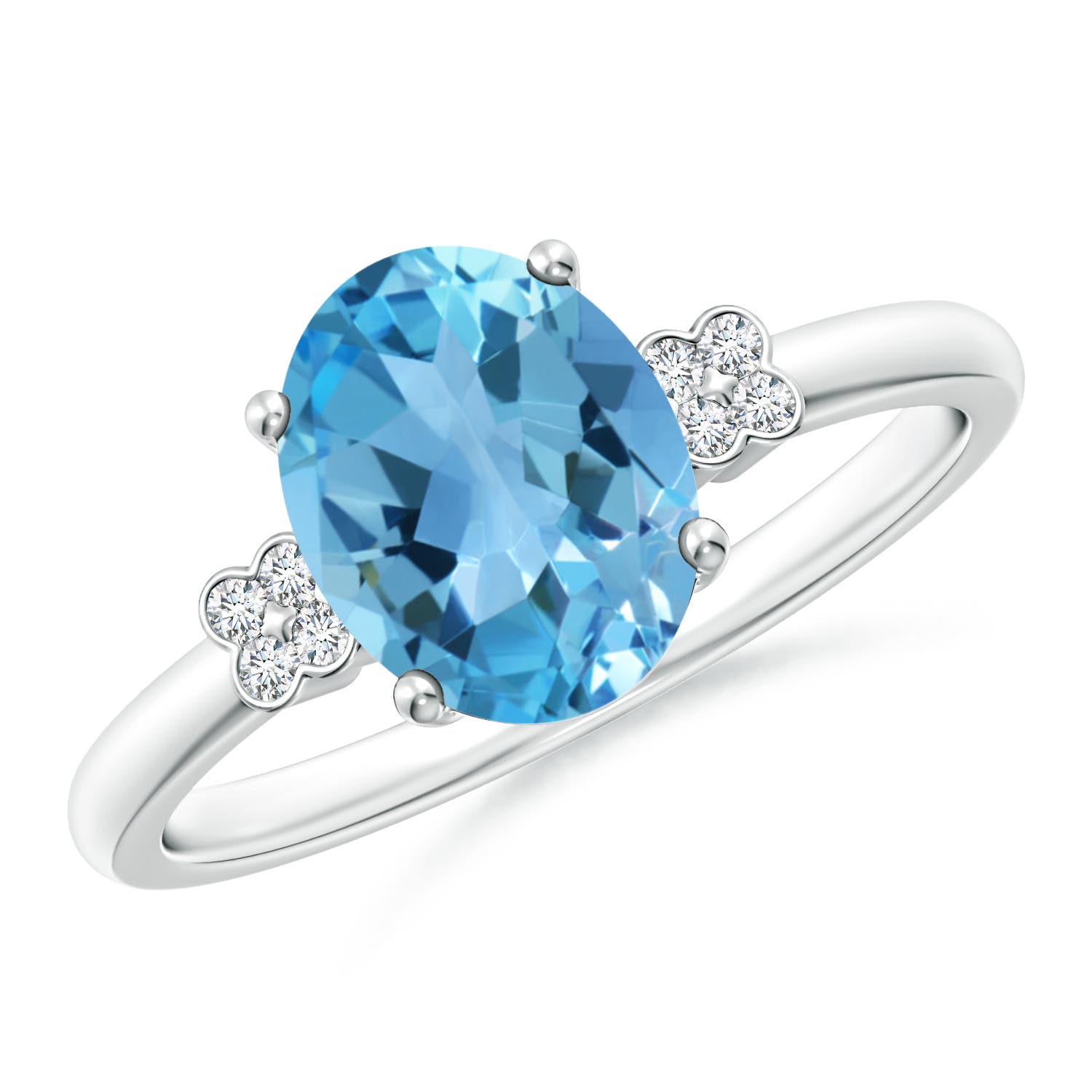 AA - Swiss Blue Topaz / 2.31 CT / 14 KT White Gold