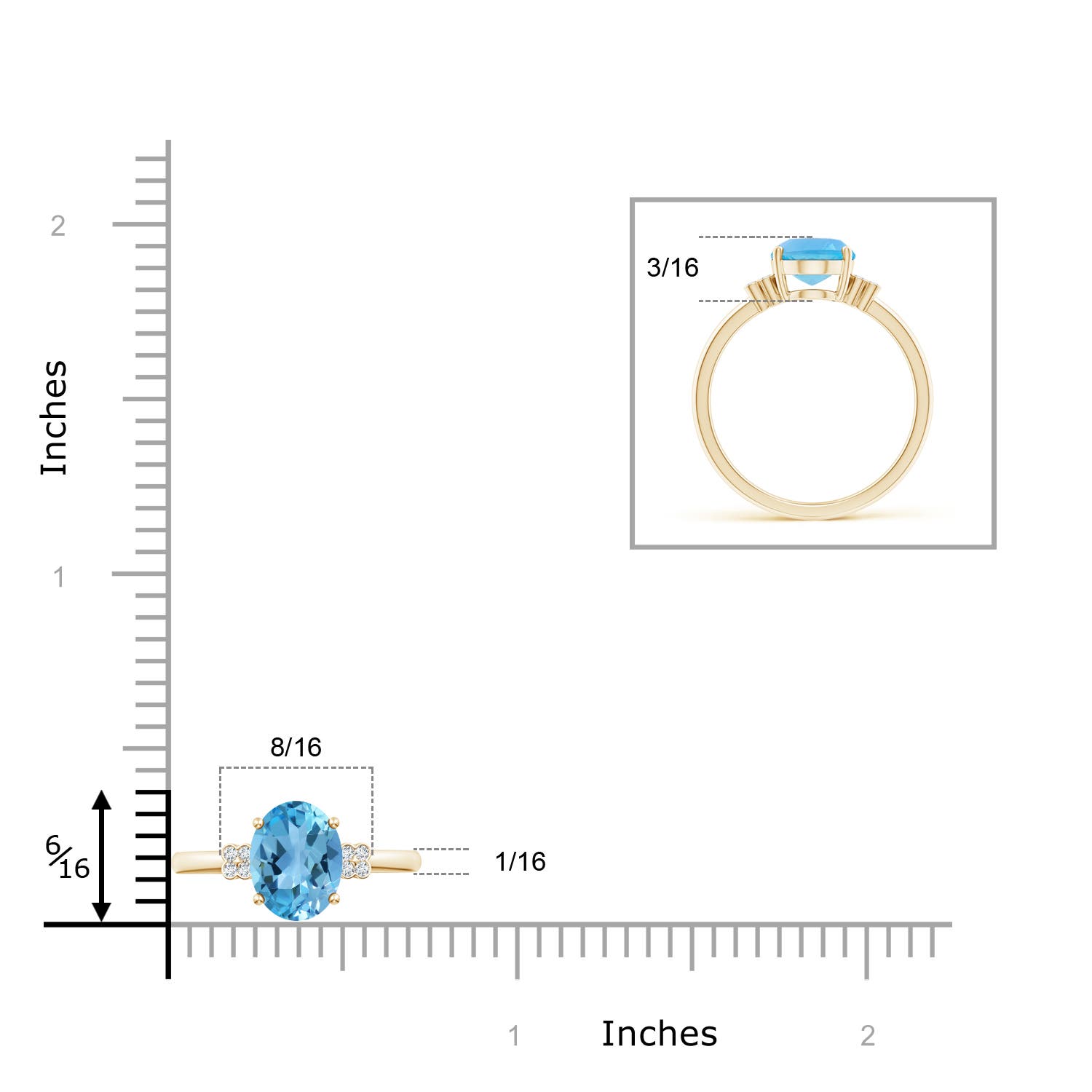 AA - Swiss Blue Topaz / 2.31 CT / 14 KT Yellow Gold