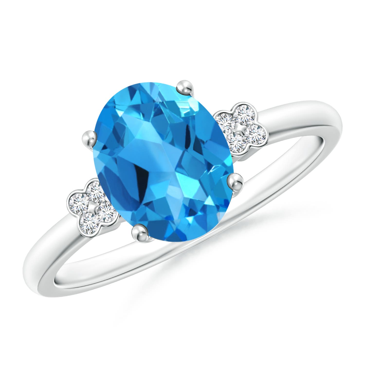 AAAA - Swiss Blue Topaz / 2.31 CT / 14 KT White Gold