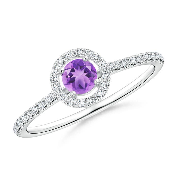 A - Amethyst / 0.43 CT / 14 KT White Gold